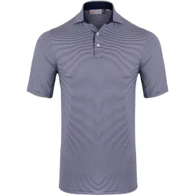 2024 Soren Stripe Comfort Fit Polo in Atlanta Blue and White - Stylish and Versatile