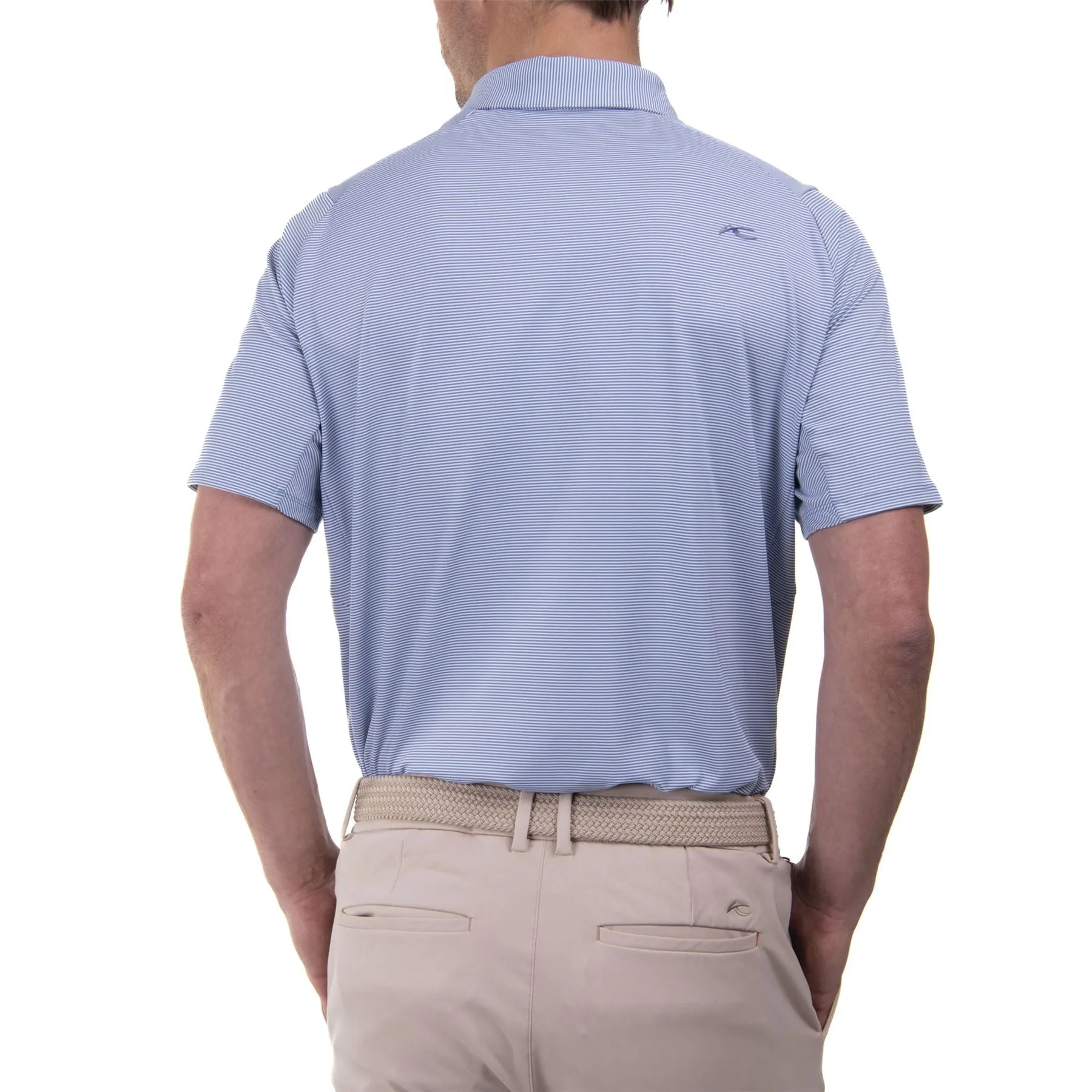 2024 Soren Stripe Comfort Fit Polo in Atlanta Blue and White - Stylish and Versatile