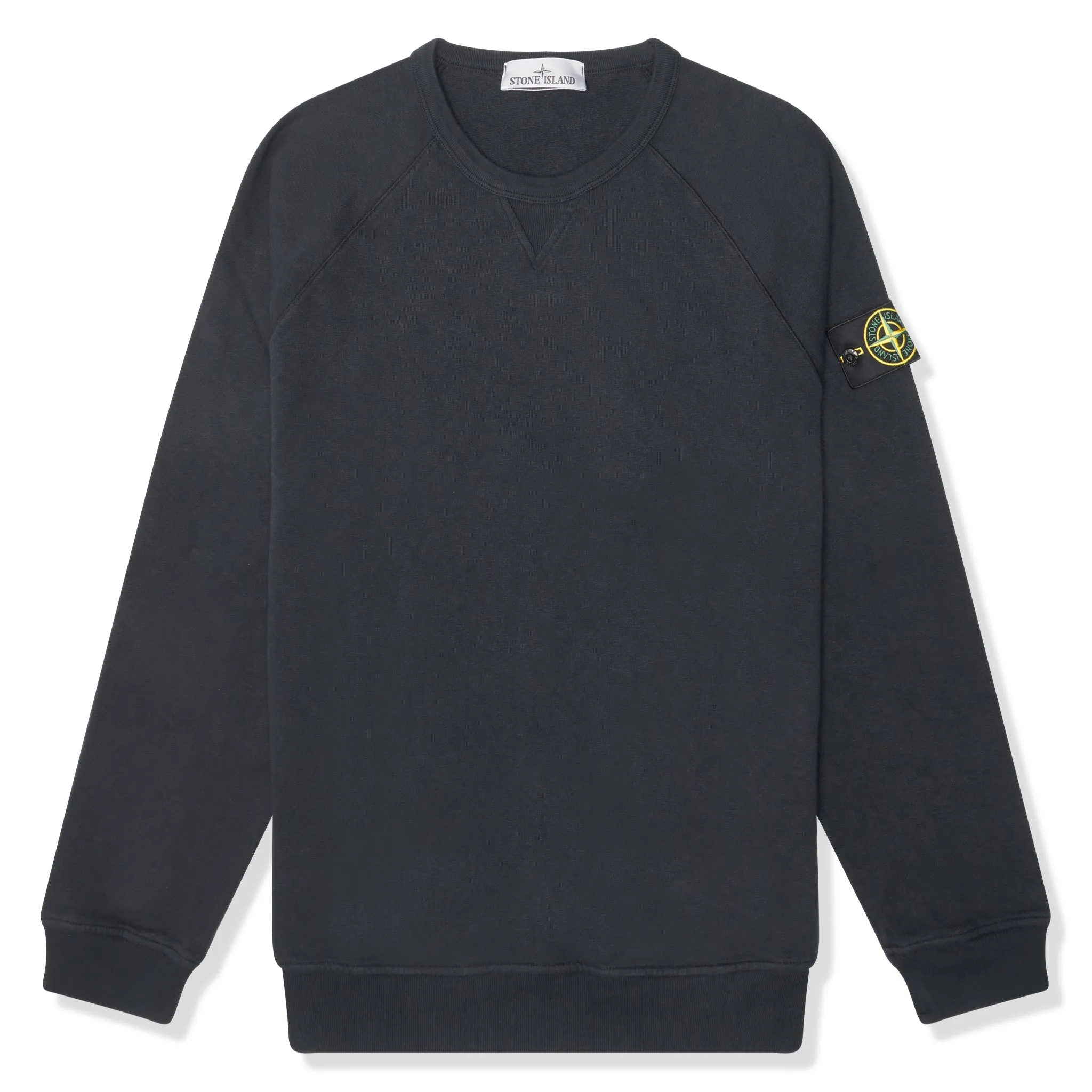 Stone Island Fleece Badge Sleeve Sweatshirt Navy