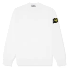 Stone Island Fleece Badge Sleeve Sweatshirt White