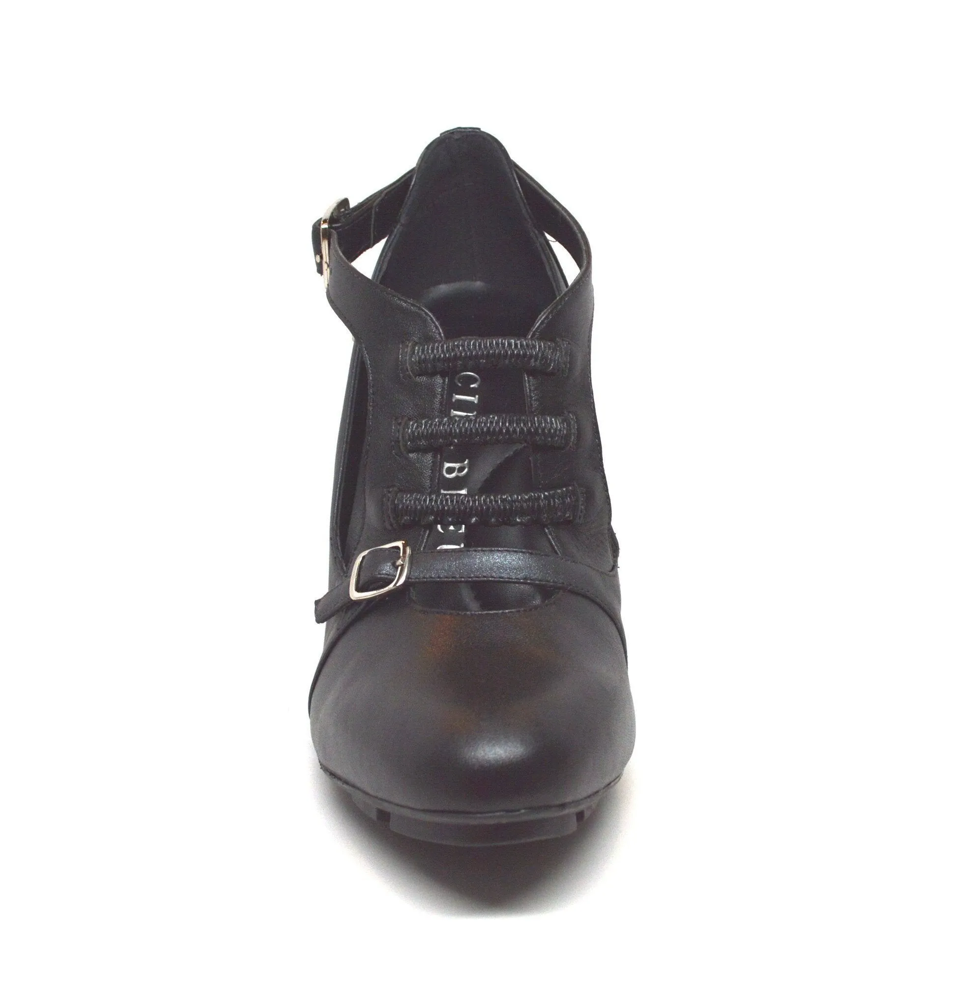 STRATA HEEL - BLACK/PEARL LEATHER