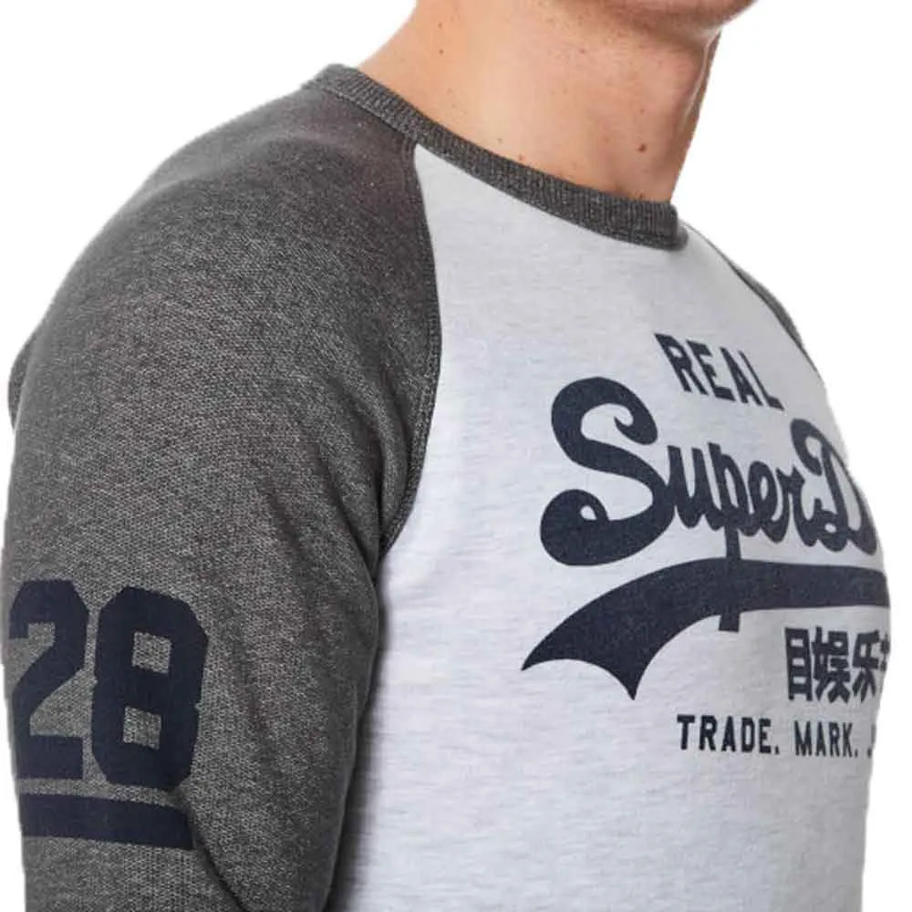 Superdry Mens Vintage Raglan Sweatshirt - Ice Marl Grey