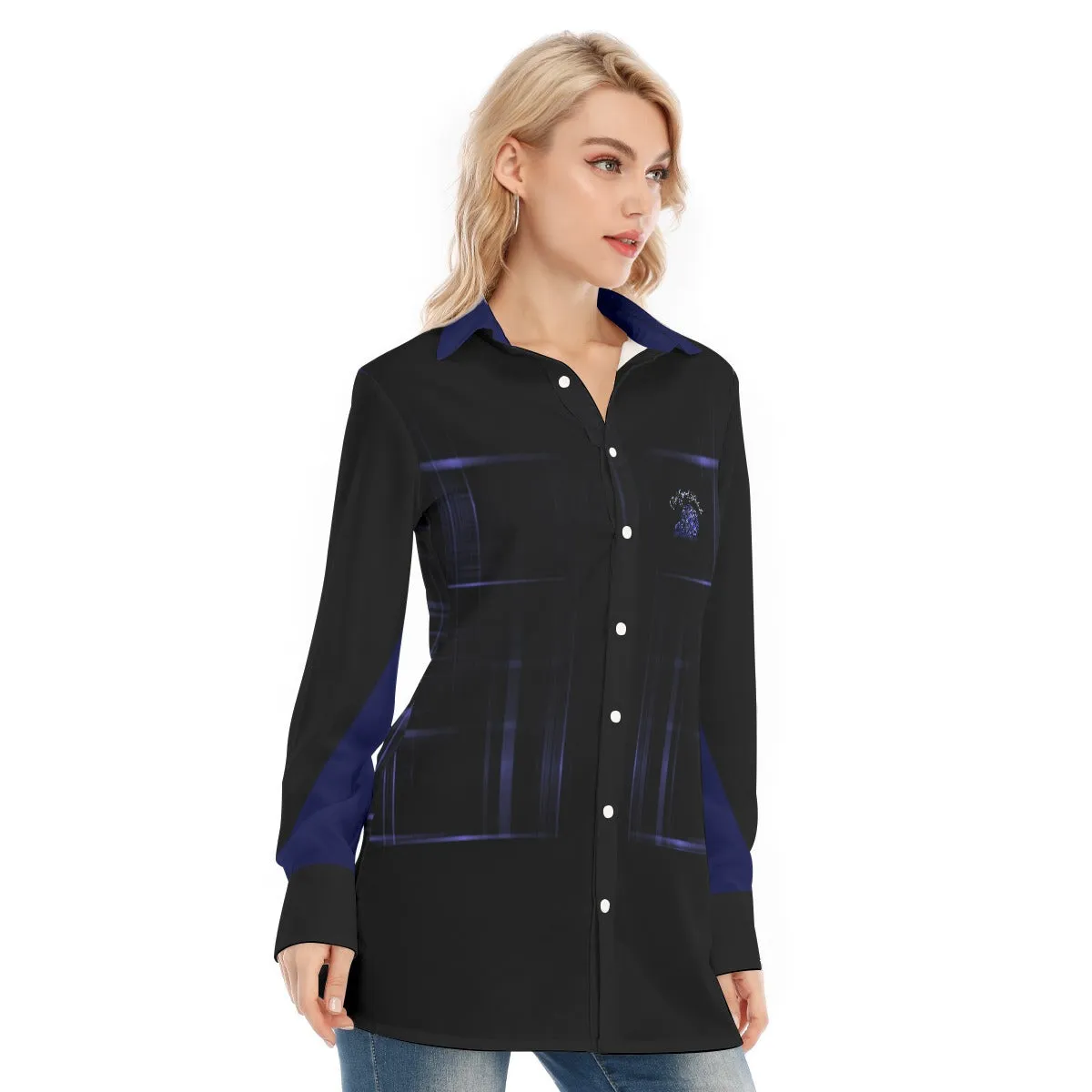 TRP Matrix 02 Designer Collared Long Sleeve Button Up Blouse