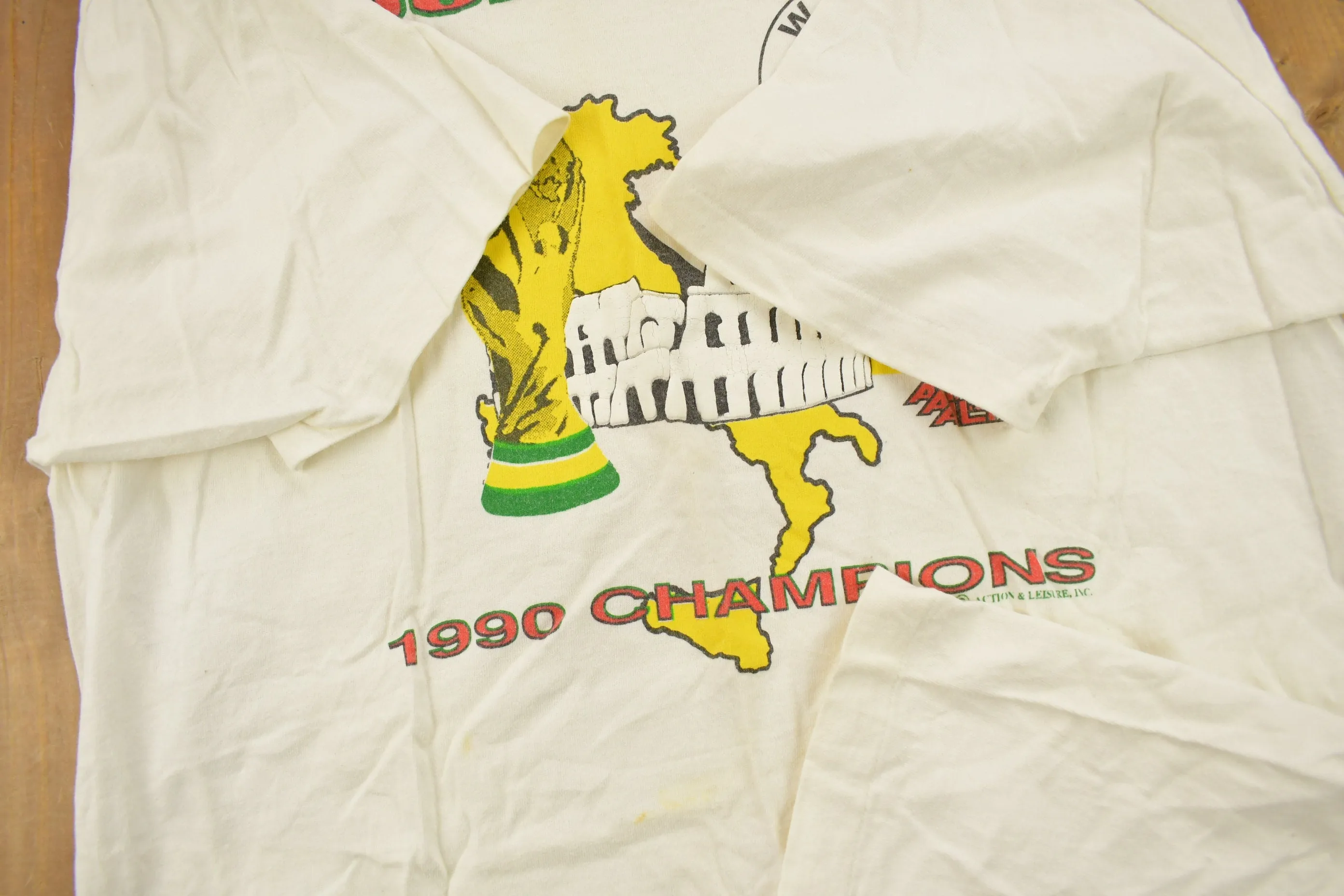 Vintage 1990 Germany FIFA World Cup Champions T-Shirt / German Flag / Single Stitch / Soccer World Cup Shirt / Made In USA