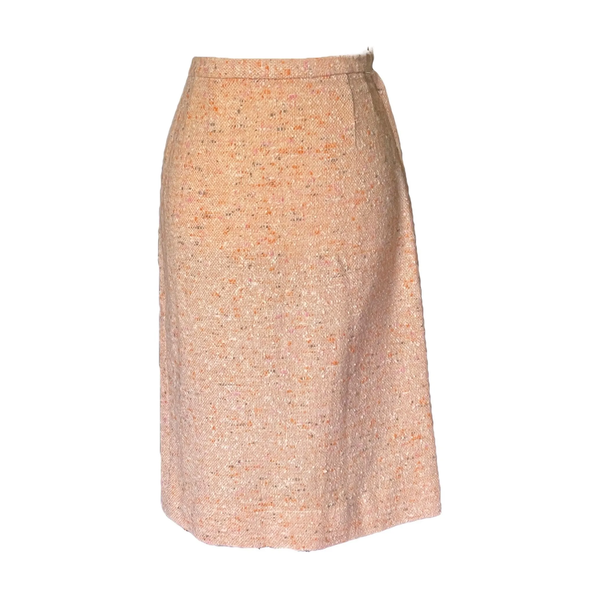 Vintage Peach Tweed Wool Pencil Skirt by Pendleton. Perfect Office Attire or Dress up for Night Out.