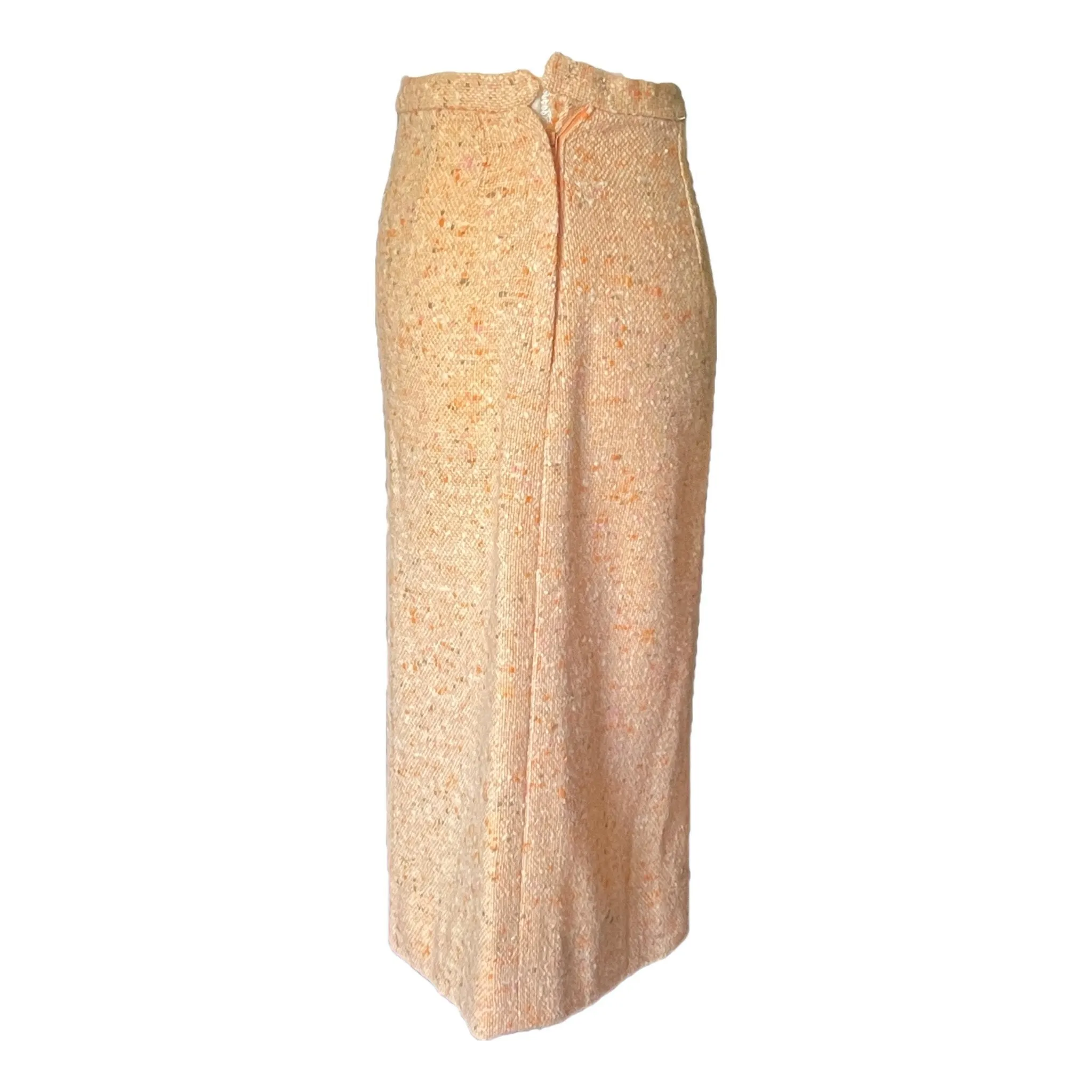 Vintage Peach Tweed Wool Pencil Skirt by Pendleton. Perfect Office Attire or Dress up for Night Out.