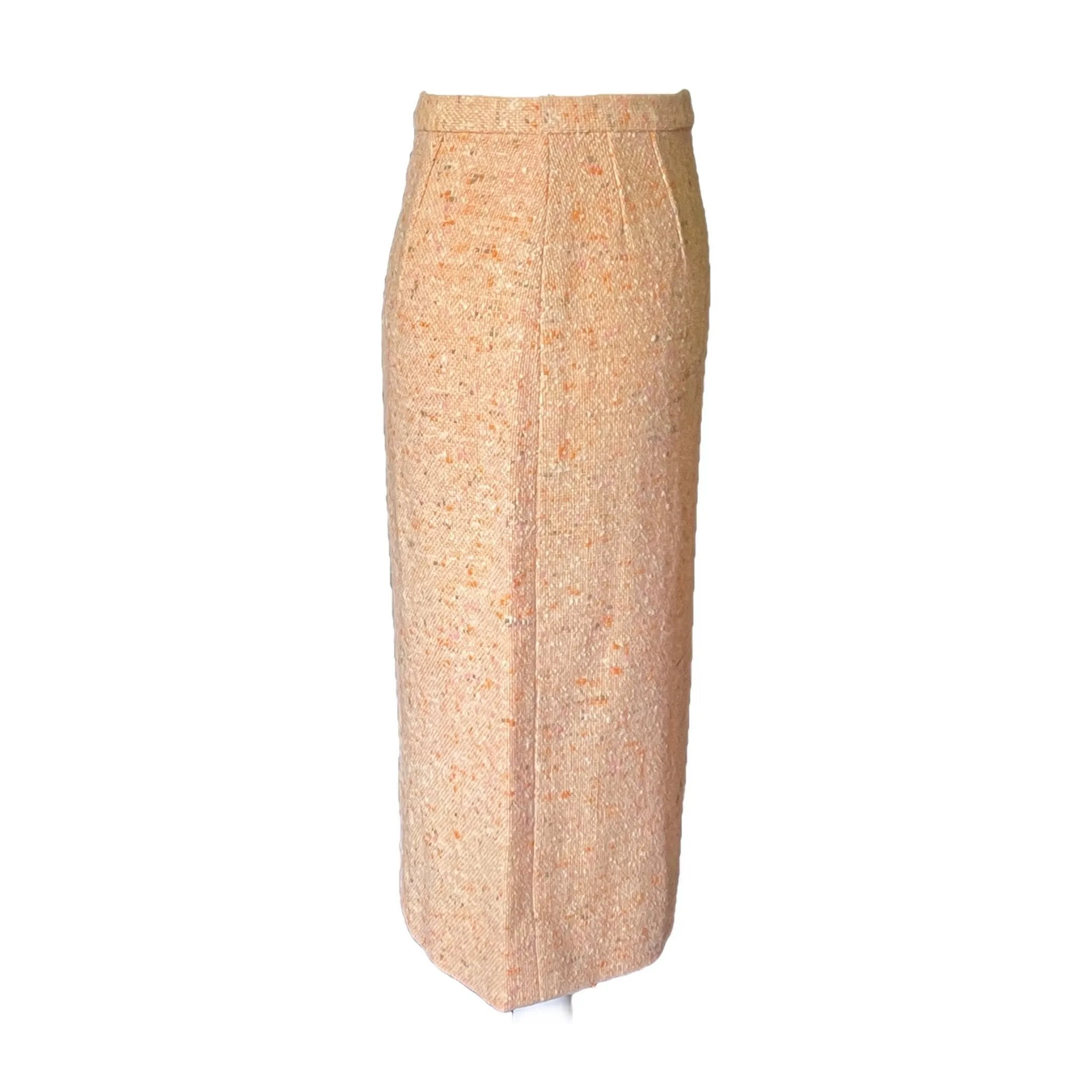 Vintage Peach Tweed Wool Pencil Skirt by Pendleton. Perfect Office Attire or Dress up for Night Out.