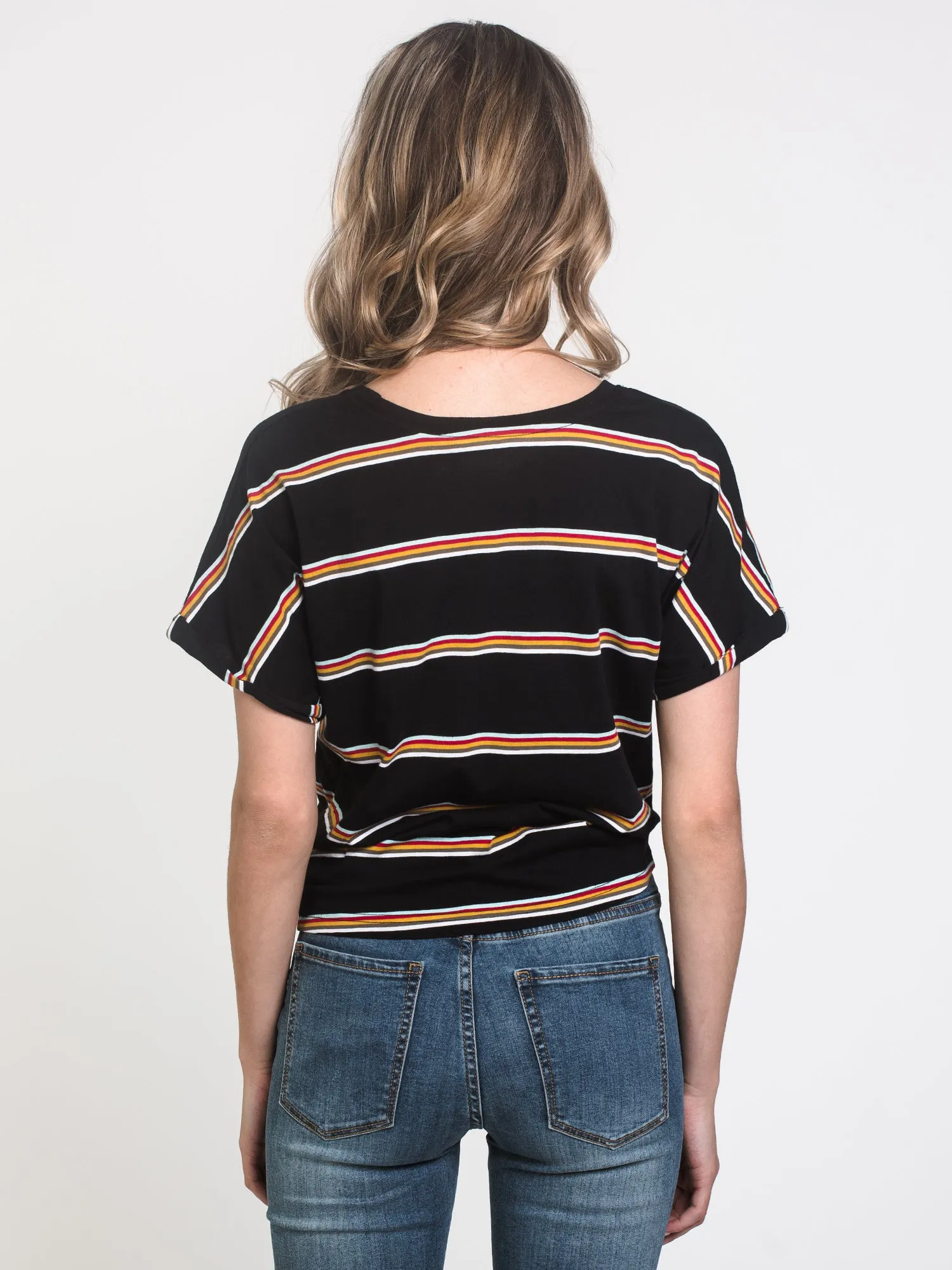 WOMENS LAYLA KNOTTED STRIPE TEE - CLEARANCE