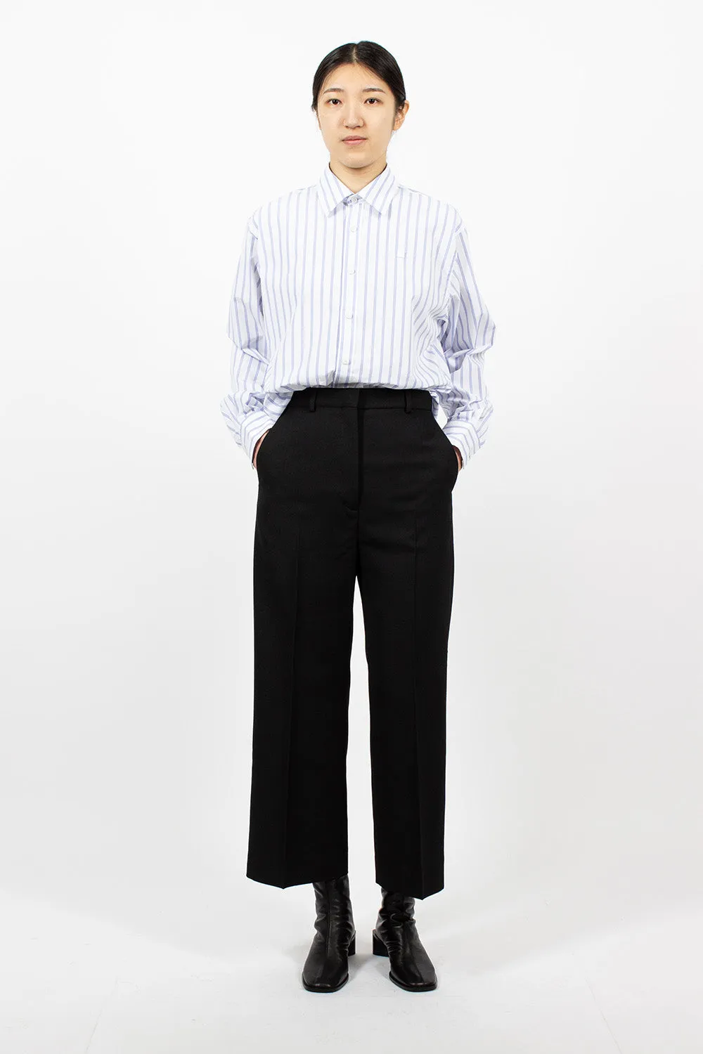 Wool Blend Trousers Black