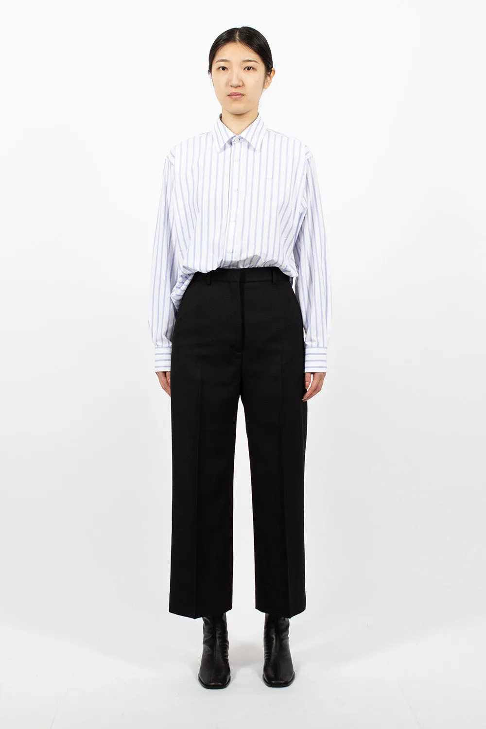 Wool Blend Trousers Black