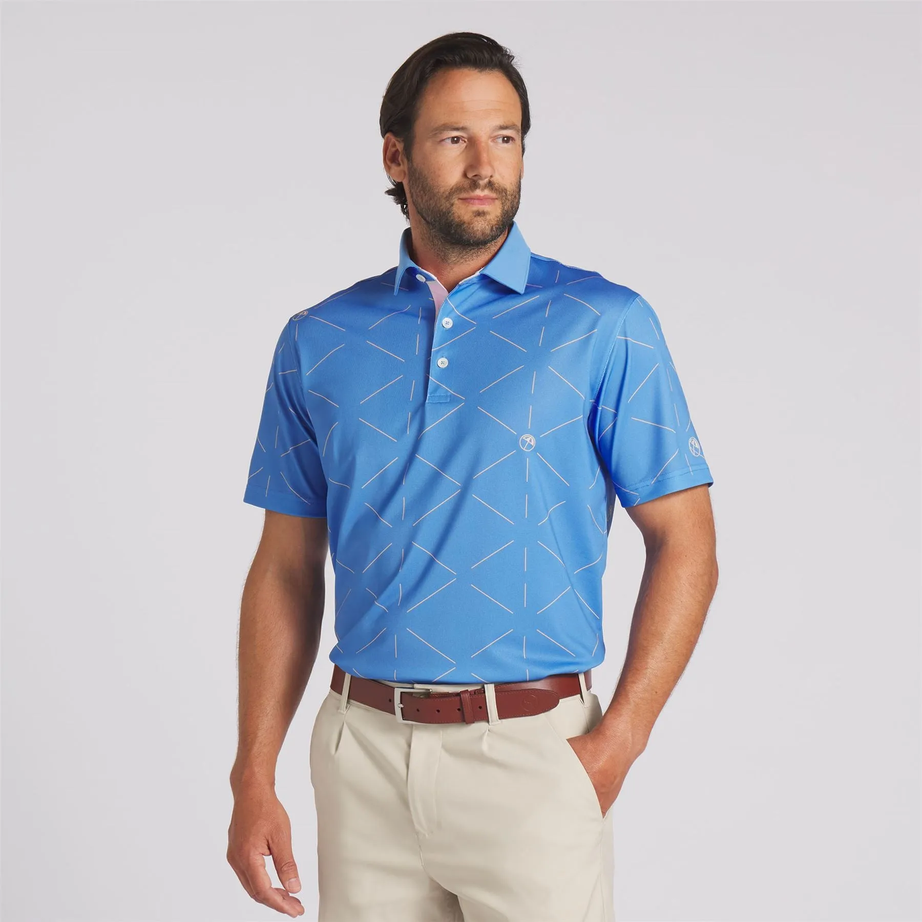 x AP Geo Print Polo Blue Skies - SS24