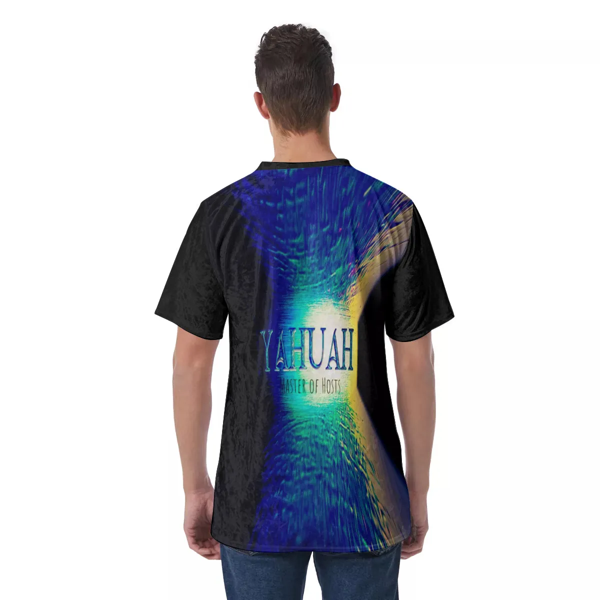 Yahuah-Master of Hosts 02-01 Men's Designer Velvet T-shirt