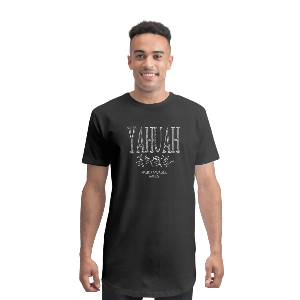 Yahuah-Name Above All Names 01-01 Designer Bella   Canvas Men's Premium Cotton Long  T-shirt