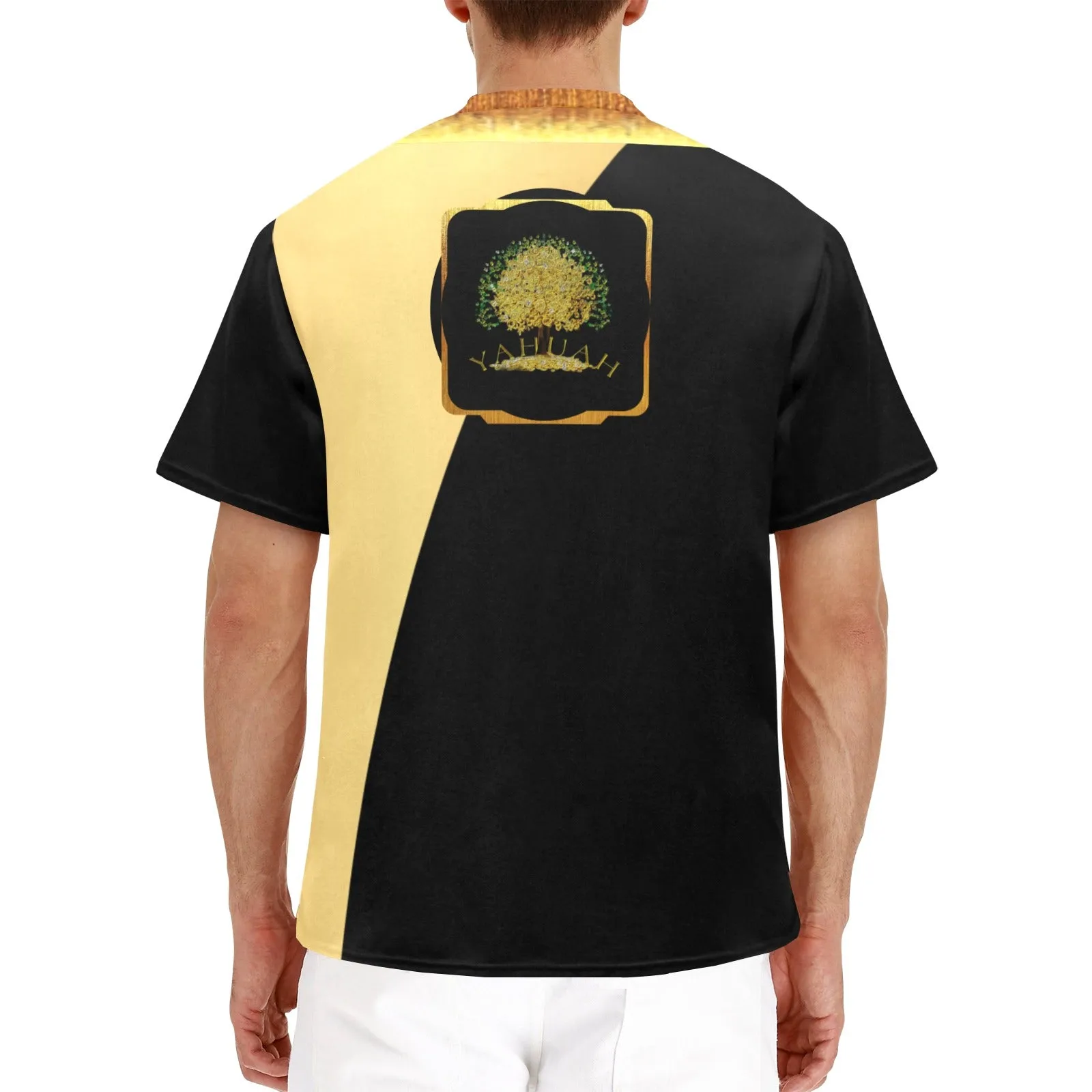 Yahuah-Tree of Life 03-01 Men's Designer Henley T-Shirt