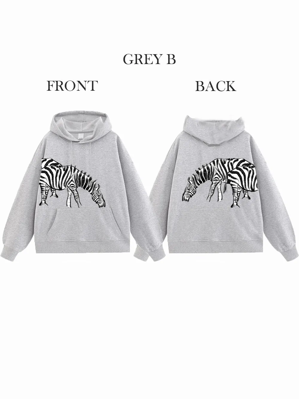 Zebra Dual Match Hoodies Unisex Valentine Artist Hand Painting A& B Couple Matching Hoodies